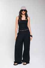 Calça de Prega Linho Preto 