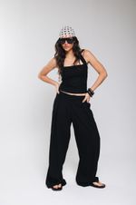 Calça de Prega Linho Preto 