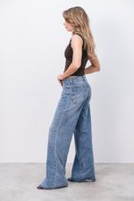 Calça Jeans Cintura Baixa Azul Média