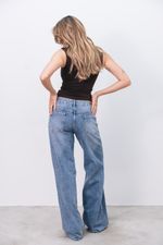 Calça Jeans Cintura Baixa Azul Média