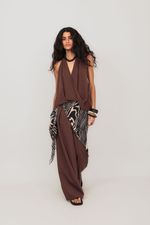 Blusa Transpassada Marrom