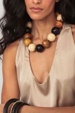 Colar Maxi Bolas Madeira