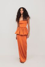 Conjunto Balonê Cetim Laranja