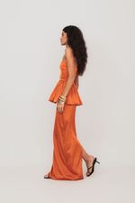 Conjunto Balonê Cetim Laranja