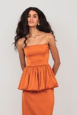 Conjunto Balonê Cetim Laranja