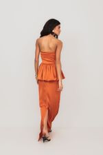 Conjunto Balonê Cetim Laranja