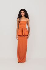 Conjunto Balonê Cetim Laranja