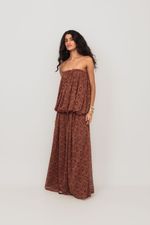 Vestido Balonê Renda Marrom 