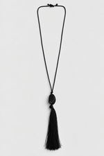 Colar Longo Tassel Preto