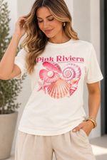 TSHIRT CANELLI PINK RIVIERA 
