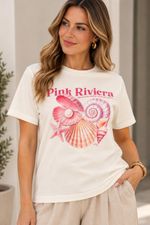 TSHIRT CANELLI PINK RIVIERA 