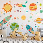 [TESTE] Kit Adesivos de Parede Infantil: Sol, Planetas, Foguetes, Meteoro, Estrelas