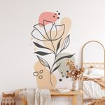 Adesivo de Parede Floral Boho Soft com Formas Orgânicas II