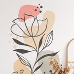 Adesivo de Parede Floral Boho Soft com Formas Orgânicas II