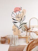 Adesivo de Parede Floral Boho Soft com Formas Orgânicas II