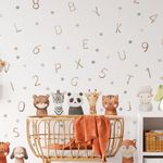 Adesivo de Parede Infantil Alfabeto Divertido e Animais Aquarela