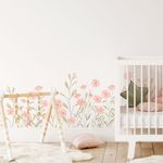 Adesivo de Parede Infantil Buquê Floral Aquarela Delicado