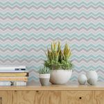 Papel de Parede Chevron Tons de Cinza e Verde