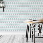 Papel de Parede Chevron Tons de Cinza e Verde