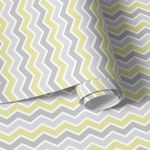 Papel de Parede Adesivo Chevron Cinza e Verde - Amarelo Limão