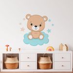 Adesivo de Parede Infantil Ursinho Nuvem Azul