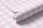 Papel de Parede Xadrez Rosa Bebê
