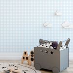 Papel de Parede Xadrez Azul Bebê