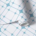 Papel de Parede Geométrico Quadriculado Teia Azul