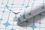 Papel de Parede Geométrico Quadriculado Teia Azul