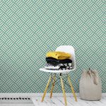 Papel de Parede Geométrico Abstrato Verde Turquesa