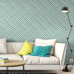 Papel de Parede Verde Turquesa Geométrico Abstrato