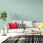 Papel de Parede Verde Turquesa Geométrico Abstrato