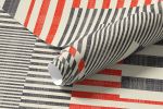 Papel de Parede Geométrico Abstrato Vermelho e Preto