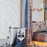 Papel de Parede Infantil Nuvens Minimalistas Azul
