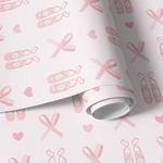 Papel de Parede Infantil Ballet Laço e Sapatilha