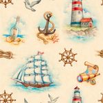 Papel de Parede Infantil de Navios e Mapas