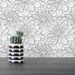 Papel de Parede Floral Branco