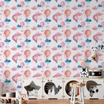 Papel de Parede Infantil Balões Rosa em Aquarela