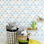 Papel de Parede Infantil de Triângulos (Tons de Azul)