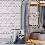Papel de Parede de Triângulos (Tons de Lilás)