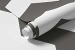 Papel de Parede Chevron Branco e Cinza