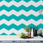 Papel de Parede Chevron Azul Turquesa 