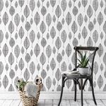 Papel de Parede Folhas Cinzas 
