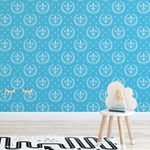 Papel de Parede Flor de Lis Azul (Infantil)
