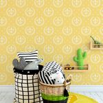 Papel de Parede Flor de Lis Amarela