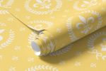 Papel de Parede Flor de Lis Amarela