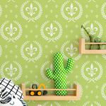 Papel de Parede Flor de Lis (Verde Limão)