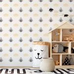 Papel de Parede Infantil de Flor de Lis e Coroa 