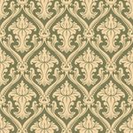 Papel de Parede Arabesco Damasco (Verde Escuro)
