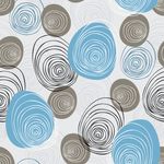 Papel de Parede Bolas Circuladas (Azul e Cinza)